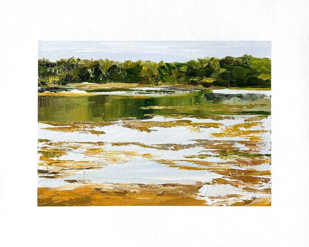 8x10 Original Oil Landscape Painting Low Country Seascape Coastal Art Signed